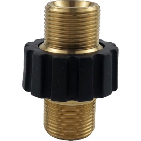 Adaptateur rapide pour tuyau à haute pression, double mâle M22 x 1,5, connecteur pour nettoyeur haute pression, raccord universel solide (1/4)