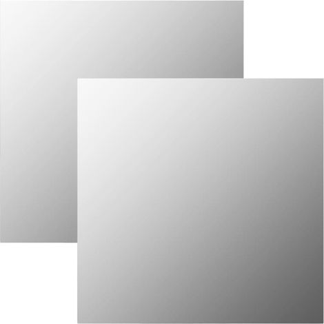 Lot de 2 Miroirs muraux Moderne - Miroir de Maquillage - pour Salon, Chambre, Salle de Bain - 60x60 cm Carré Verre Chic-821881