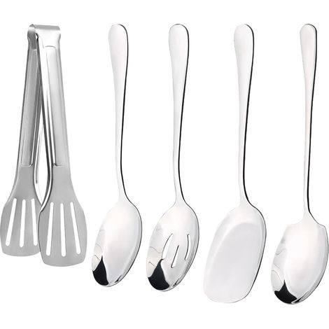 Lot de 5 Grandes Cuillère de Service,Ustensile de Cuisine en Acier Inoxydable,Grande cuillère avec Longues poignées pour Servir la Soupe, la Cuisine et l'utilisation au Restaurant hôtels (1/5)