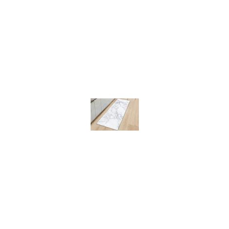 Tapis de cuisine effet marbre, antidérapant, pour la cuisine ou la chambre, tapis d'entrée, anti-fatigue - Blanc / 40 x 60 cm (1/2)