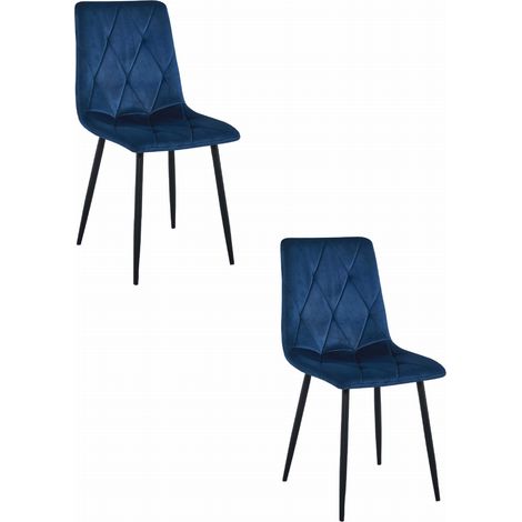 Sedia Libra - velluto blu navy / gambe nere x 2 (1/5)