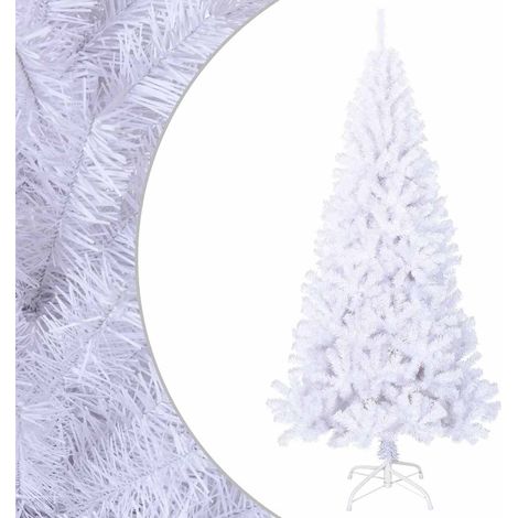 Künstlicher Weihnachtsbaum mit Dicken Zweigen Weiß 210 cm PVC