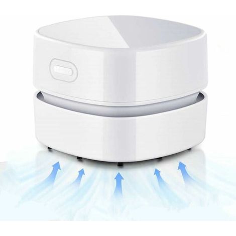QORVA-Mini aspirateur de table sans fil, rechargeable par USB, autonomie de 90 minutes, rotation à 360°, pour éliminer les miettes, la poussière et les cendres des tables, bureaux et claviers. (1/5)