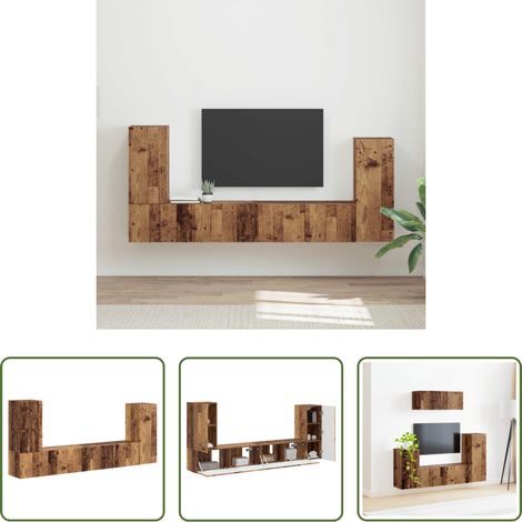 Altholz - TV-Schrankset 4 pcs Altholz Holzwerkstoff (1/5)