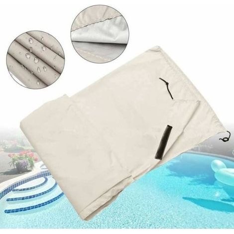 Bâche de Protection pour Piscine - - Gris - Résistante à l'eau - Protection UV - Facile à utiliser (1/4)