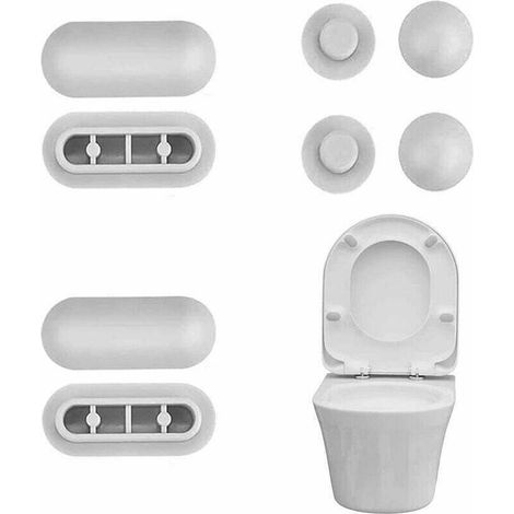4 Pcs Patin Abattant WC en Plastique Carivent,avec 4 Ecarteurs de Couverc de Toitte Pare-Chocs de Siège de Toitte Robuste Tampon de Siège de Toitte Anti-choc pour Toitte Lunette Couverc (1/5)