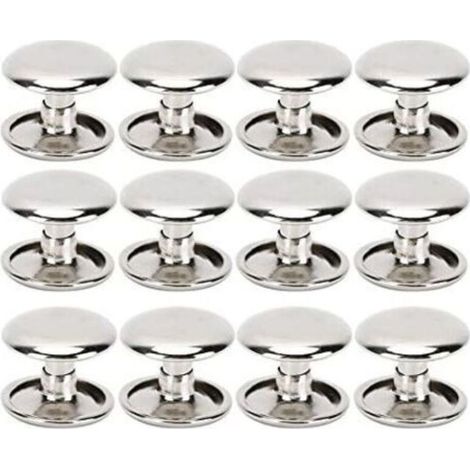 Lot de 200 rivets tubulaires en métal à double tête pour cuir, réparation, sacs, ceintures, chaussures, couture, décoration, 12 x 10 mm (argent) (1/4)