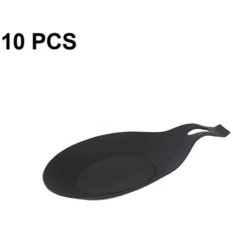 Repose-cuillère en silicone, support de cuillère en silicone, support de cuillère moderne résistant à la chaleur, support de spatule, support de couverts de cuillère portable (10 pièces) (1/4)