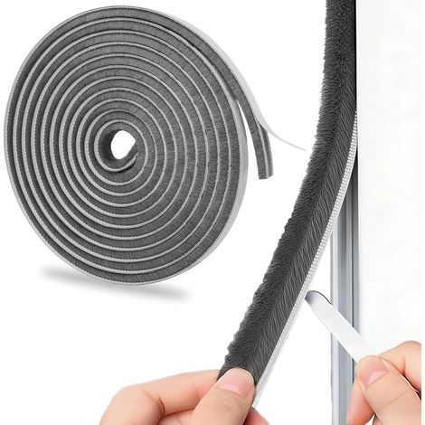 Brosse Bas de Porte 7 m(L) x 9 mm(L) x 23 mm(é) Joint Brosse Auto-Adhésif (1/5)