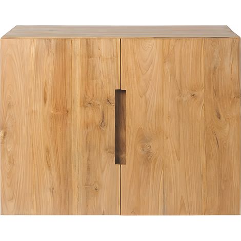 Meuble sous vasque suspendu en teck clair - 80 cm - SAWAN