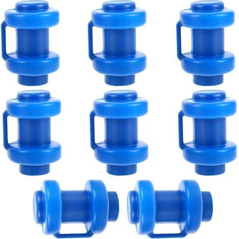 Capuchons Poteau Trampoline, 8 Pièces Trampoline Embout, Capuchons Pôle Trampoline, Capuchon D'Trampoline, pour Embout Poteau à Crochet Filet Filet de Sécurité Pièce de Rechange(Bleu) (1/5)