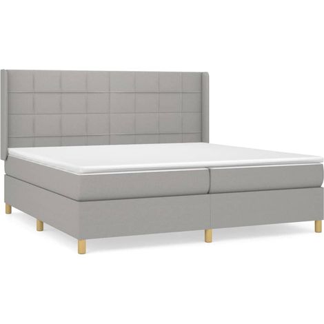 Maison Exclusive - Cama box spring con colchón tela gris claro 20