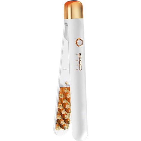 Lisseur 3D à grille mini, fer à friser électronique multifonction blanc 220V, coiffure rapide portable à domicile, ondulation maïs, outil de bouclage compact. (1/5)