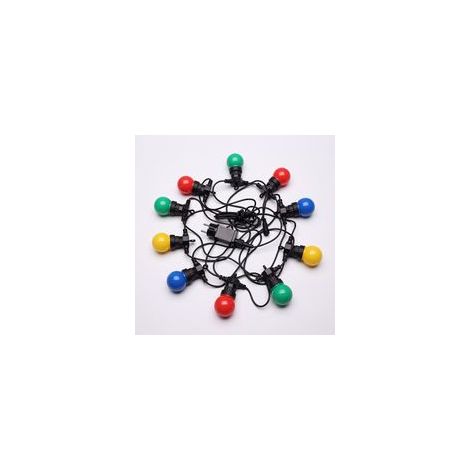Guirlande Guinguette 5M Multicolore IP65,Guirlande Electrique Extérieure 10 Bulbes Bleu Rouge Jaune Vert,Guirlande Lumineuse Exterieure Decoration Romantique pour Terrasse et Jardin