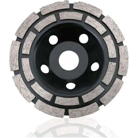 Disque Diamant, Diamant à Meuler Béton 125 x 22,2 mm Double Rangée, Meule Diamantée Universelle pour Poncer Béton, Pierre, Granit Chape, Maçonnerie, Usage Universel (1/5)