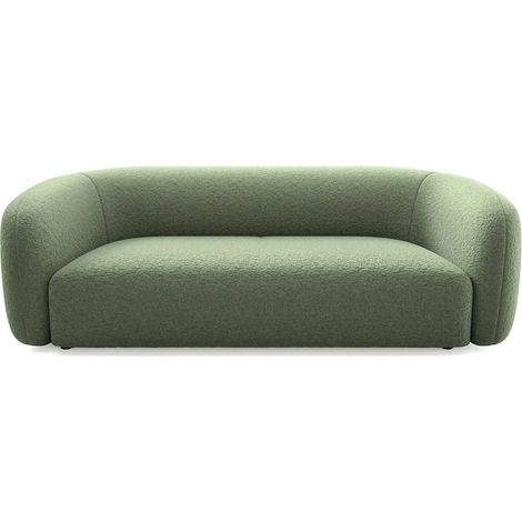 BAHIA 3 - Canapé droit en tissu bouclette 3 places - Vert