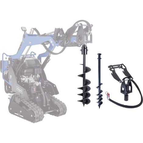 Scheppach Tarières Ø 100 et 200 mm + unité d'entraînement pour tarières - compactible chargeur MKL730 - perçage max 800 mm - 50 tr/min - sens de rotation droite/gauche