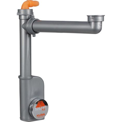 SIFONE LIRA SPAZIO 1 NT ISPEZIONABILE PER LAVELLI CUCINA AD 1 VASCA GRIGIO (1/4)