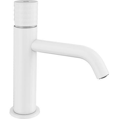 Grifo de Lavabo Modelo HELIOS Fabricado en Latón Monomando Acabado en Blanco (1/2)