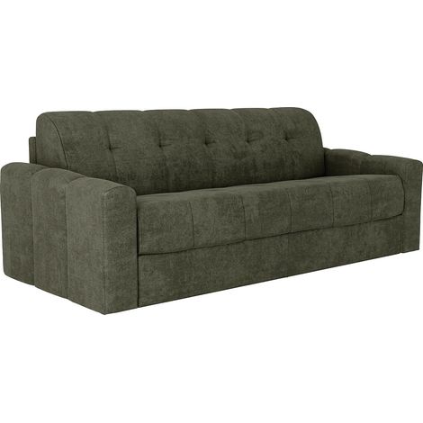 Divano letto 4 posti a ribalta Posto letto 160 cm Materasso 22 cm memory foam in Tessuto testurizzato Verde kaki DARIELO (1/5)