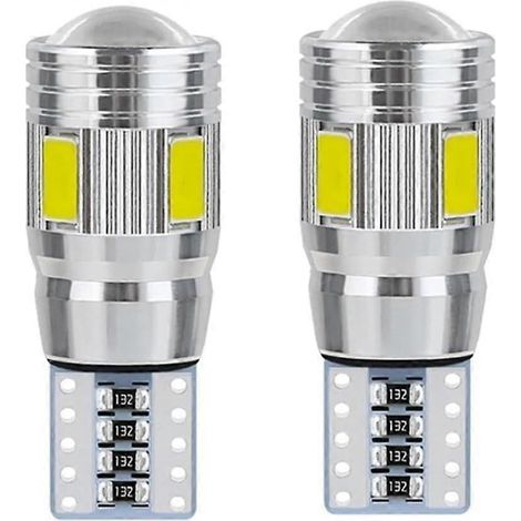 2/10 PCS T10 W5W 194 Ampoules LED Canbus 12V pour éclairage intérieur de voiture (plafonnier, portières, plaque d'immatriculation, coffre, feux de recul latéraux) (2 PCS, bleu) (1/5)