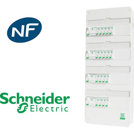 Tableau précâblé 18 disj + 4 ID Schneider Resi9 XP à vis