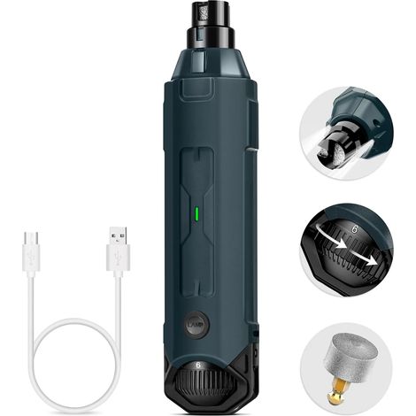 Afilador de uñas para mascotas, 6 velocidades ajustables, cortauñas eléctrico ultrasilencioso, indoloro, apto para gatos y perros. (1/5)