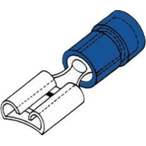Cosse Femelle - 6.4 mm - Pour Câblage Électrique - AWG 16-14 - 1.5-2.5 mm² - Bleue - 10 Pièces