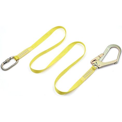 SABIR Sangle Longe de Sécurité Longe d'escalade avec Mousqueton Boucle en Acier pour Escalade Alpinisme Antichut (1.8M, 1500KG Max) (1/5)