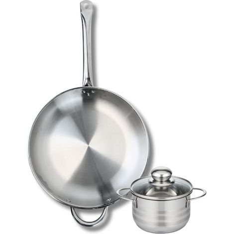 Ensemble de 1 Poêle de cuisson 32 cm et 1 faitout 14 cm Elo Profi Brillant (1/5)