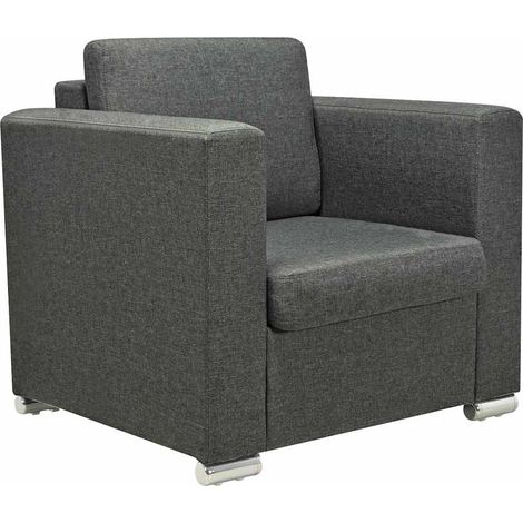 Sessel Dunkelgrau Stoff vidaXL (1/5)