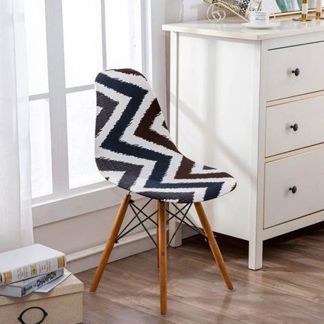 Housse de Chaise Scandinave Extensible, Lot de 4 Housses Protectrices pour Chaise de Salle à Manger avec Bande de Maintien (1/5)