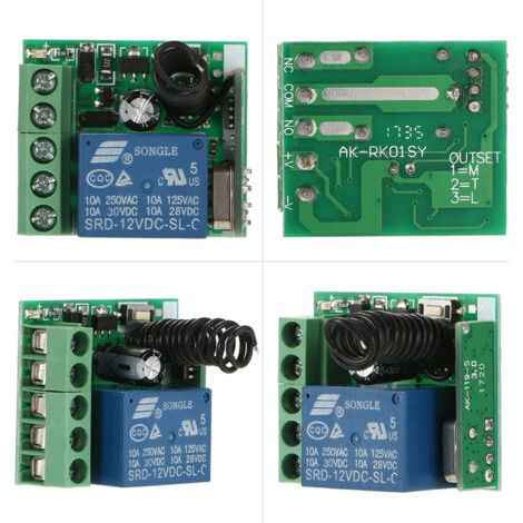 Émetteur-récepteur sans fil 433 MHz CC 12 V, module de commande universel à 1 canal, commande RF 1527 (1/5)