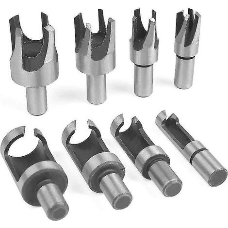 Holzdübelschneider-Bohrer, Holzdübelschneider, Holzklauenbohrer, Holzdübelschneider 6 mm, 10 mm, 13 mm, 16 mm, Kohlenstoffstahl-Zaubererset, 8-teilig (1/4)