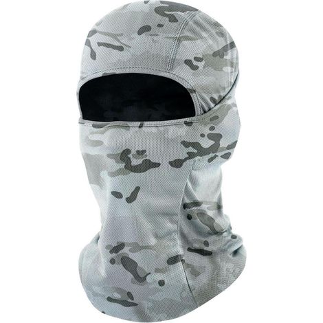 Sturmhaube Balaclava mit UV-Schutz, atmungsaktiv, helmkompatibel, Weiß-Tarnung (1/5)