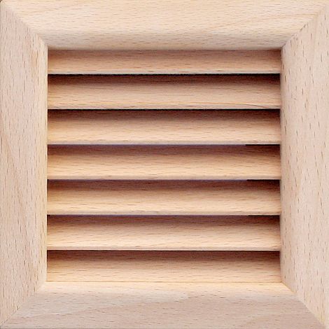 Grille carrée en bois 112x112mm, trou 100x100mm, à encastrer - Hêtre
