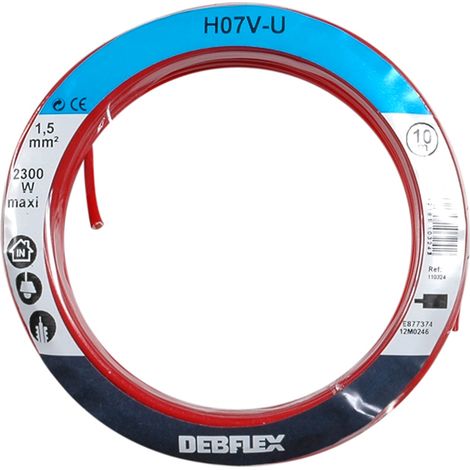 DEBFLEX - BOBINOT HO7V-U 1.5 MM² 10M ROUGE - 110324