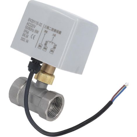 Vanne à bille motorisée en acier inoxydable, commande électrique, 3 voies, 2 commandes, DN25, 2, AC220V (1/5)