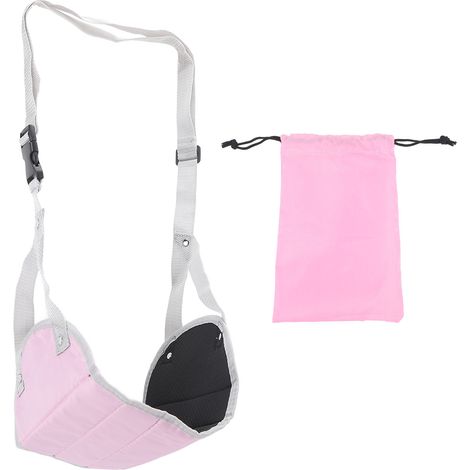 Repose-pieds avion voyage hamac pour pieds vol voiture accessoire coussin de siège essentiel avec sac de rangement rose (1/5)