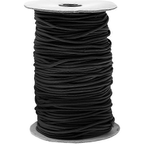 Corde élastique ronde de 3 mm, 100 m, noire, pour arrimer bateaux et remorques. (1/5)