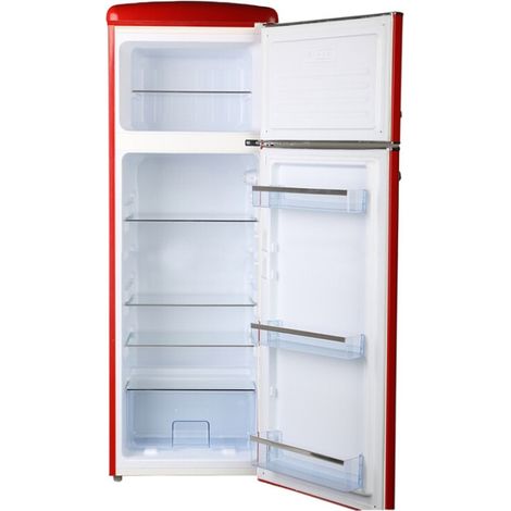 Réfrigérateur congélateur vintage rétro années 50 – Double porte – Classe énergétique A+ – 200L – Design décoratif pour cuisine moderne – Frigelux (1/5)