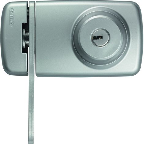 Verrou de porte avec cylindre intérieur et extérieur et entrebâilleur Argenté (1/4)