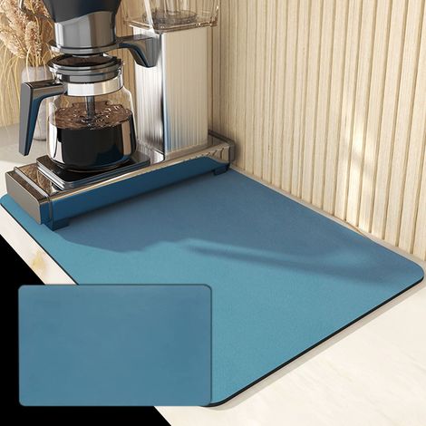 Tapis De Séchage - Tapis Absorbant En Caoutchouc Pour Machine À Café - 30 X 40 Cm - Bleu - 1 Pièce (1/5)