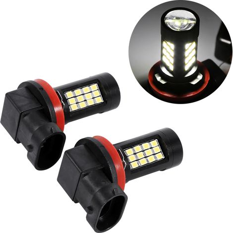 Phares antibrouillard pour voiture H11/H8-2835-42SMD, bord noir, lumière blanche, 2 vendus par paquet. (1/5)