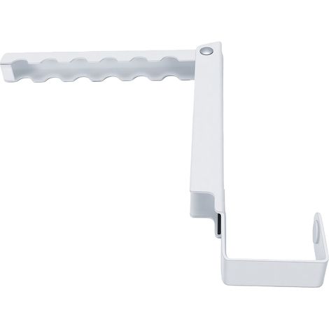 Au-dessus de la porte, gain de place, sans perçage, support de séchage pliable en métal pour vêtements, serviettes, blanc (1/5)