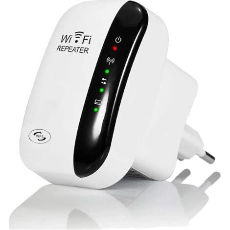 BUNTHAUS WiFi Répéteur 300Mbps Wireless Mini Repeater sans Fil Adaptateur Amplificateur de Signal Wireless Répétiteur, 2.4GHz Antennes Intégrées Norme,1 Port Ethernet, Protection WPS (1/4)