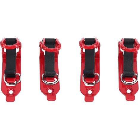 Irovami Kit 4 supports de fixation pour pelle sur galerie,Alliage de zinc, caoutchouc résistant – Pour SUV, pick-up, remorque, ATV – Rouge (1/5)