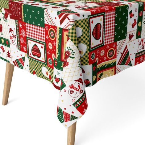 Nappe de Noël Tissu Anti-Taches rectangulaire 100x140 cm Renne (1/5)