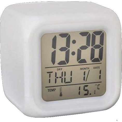 ncessite Trois Batteries Facile Rgler Rveil De Voyage (blanc) Numrique Fonction Snooze, Veilleuse Doux, Large Cran Afficheur Temps Et Mois Et Dat (1/5)