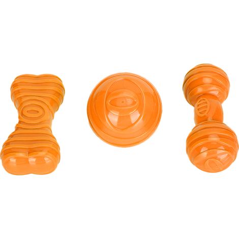 Knochenförmiger Hundeball aus TPR, interaktives Kauspielzeug für das Zahntraining, orange (1/5)